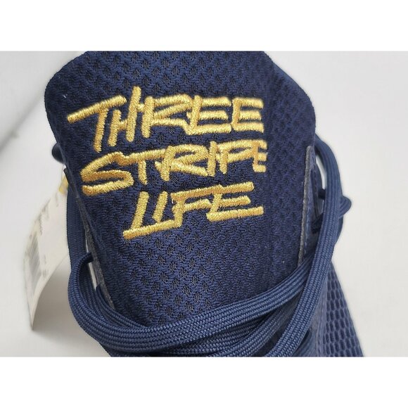 Adidas Icon V Boost Baseball Cleats Men's 13.5 Navy Gold Metal Three Stripe Life - Picture 10 of 13